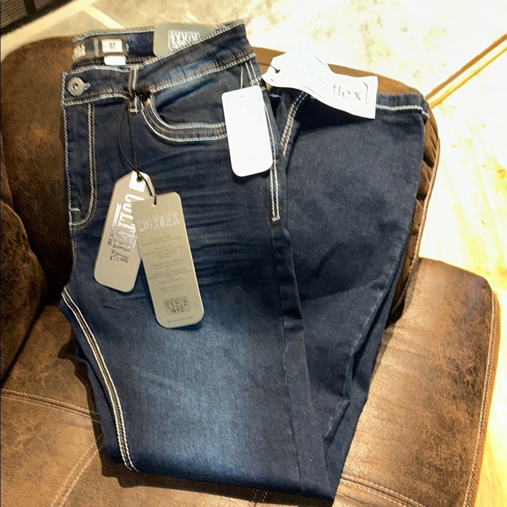 NEW Cultura Superior Denim Goods NYC Women's Straight Fit Jeans - Dark Blue - Picture 1 of 11
